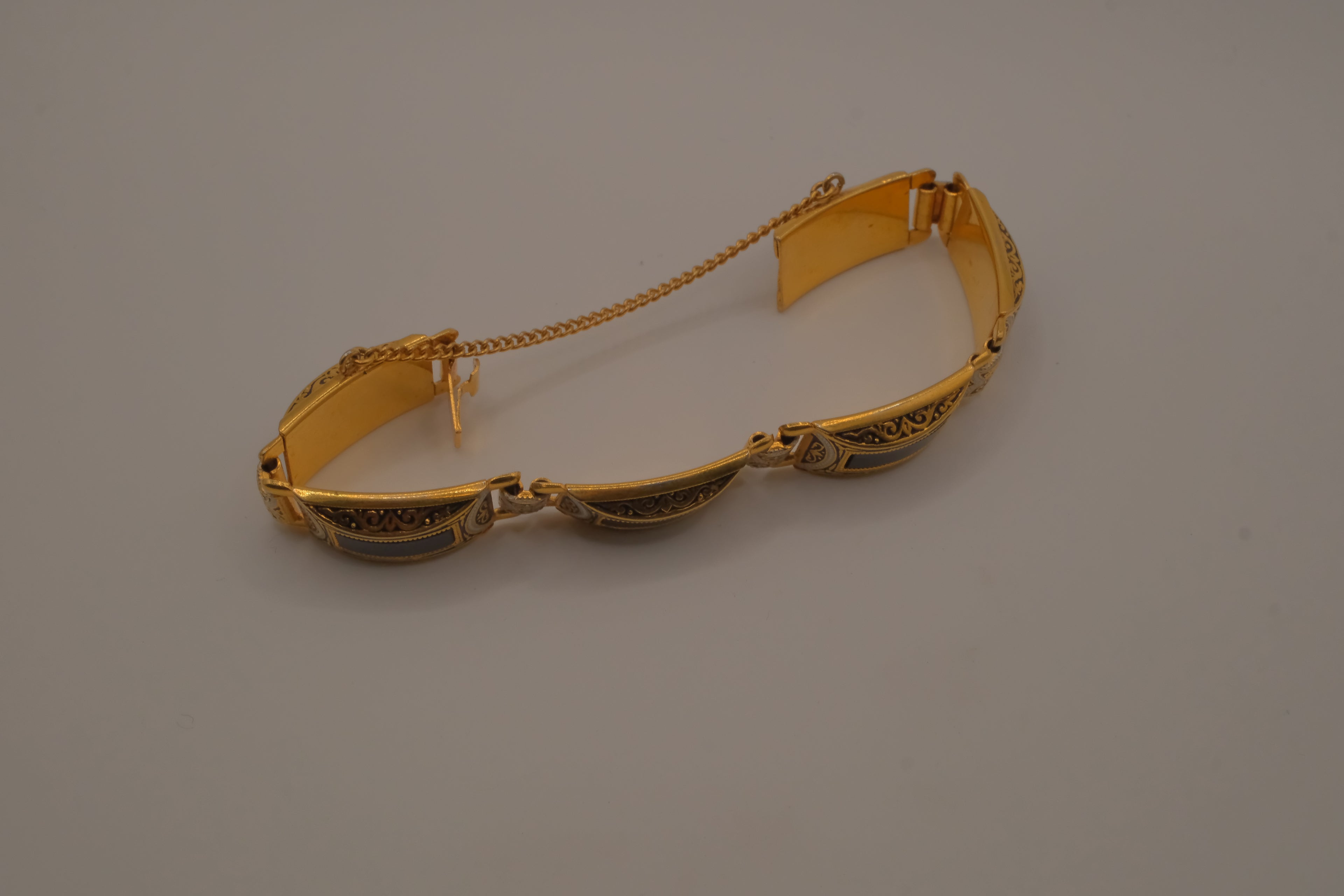 Vintage Damascene link bracelet