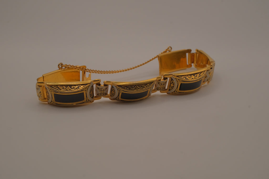 Vintage Damascene link bracelet