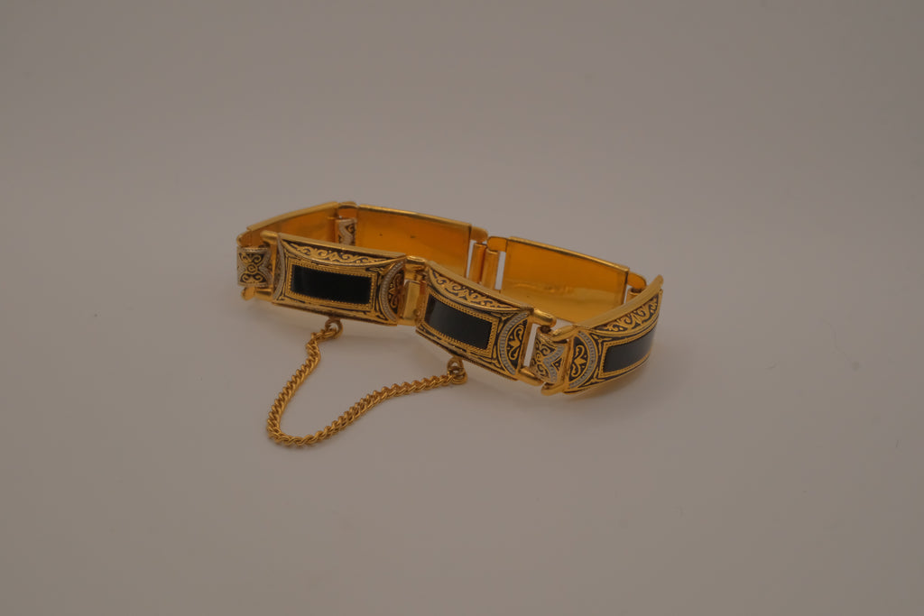 Vintage Damascene link bracelet