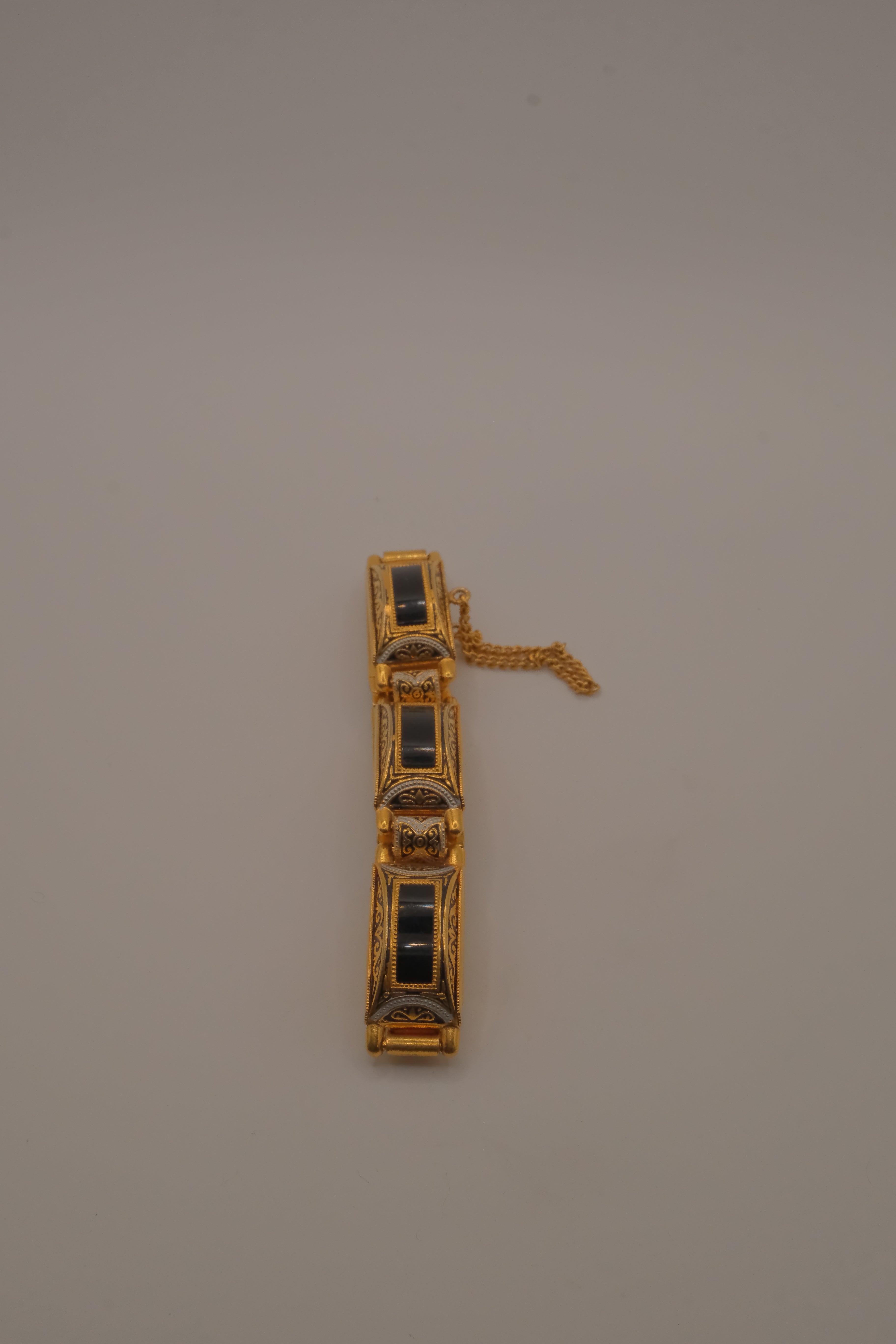 Vintage Damascene link bracelet