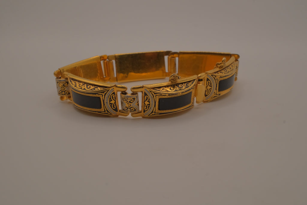 Vintage Damascene link bracelet