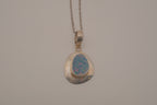 Sterling silver freeform Australian opal pendant chain