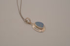 Sterling silver freeform Australian opal pendant chain