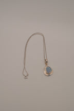 Sterling silver freeform Australian opal pendant chain