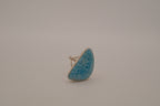 Sterling silver Large freeform Larimar ring