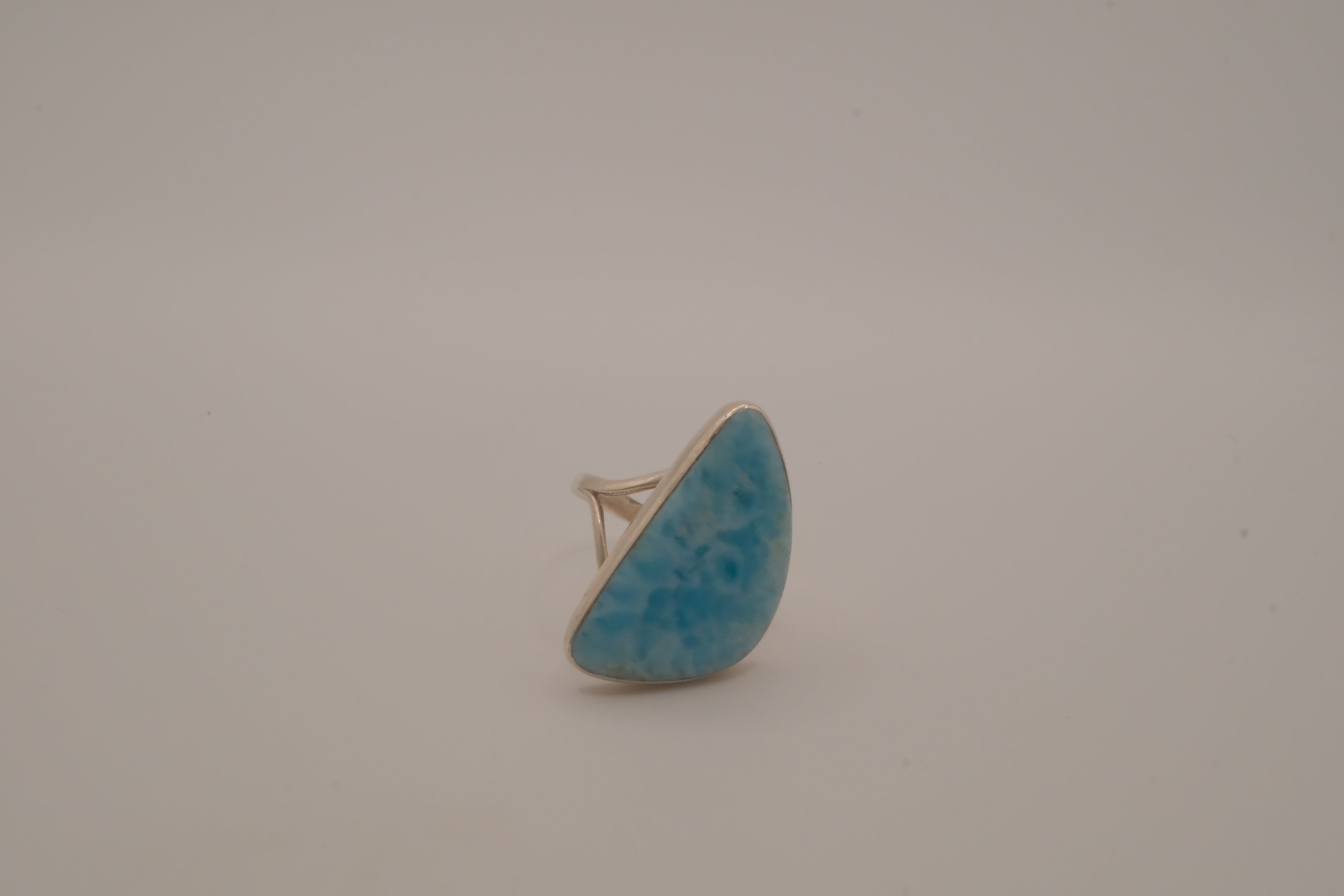 Sterling silver Large freeform Larimar ring