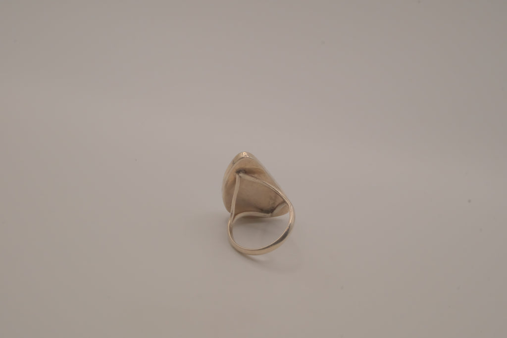 Sterling silver Large freeform Larimar ring