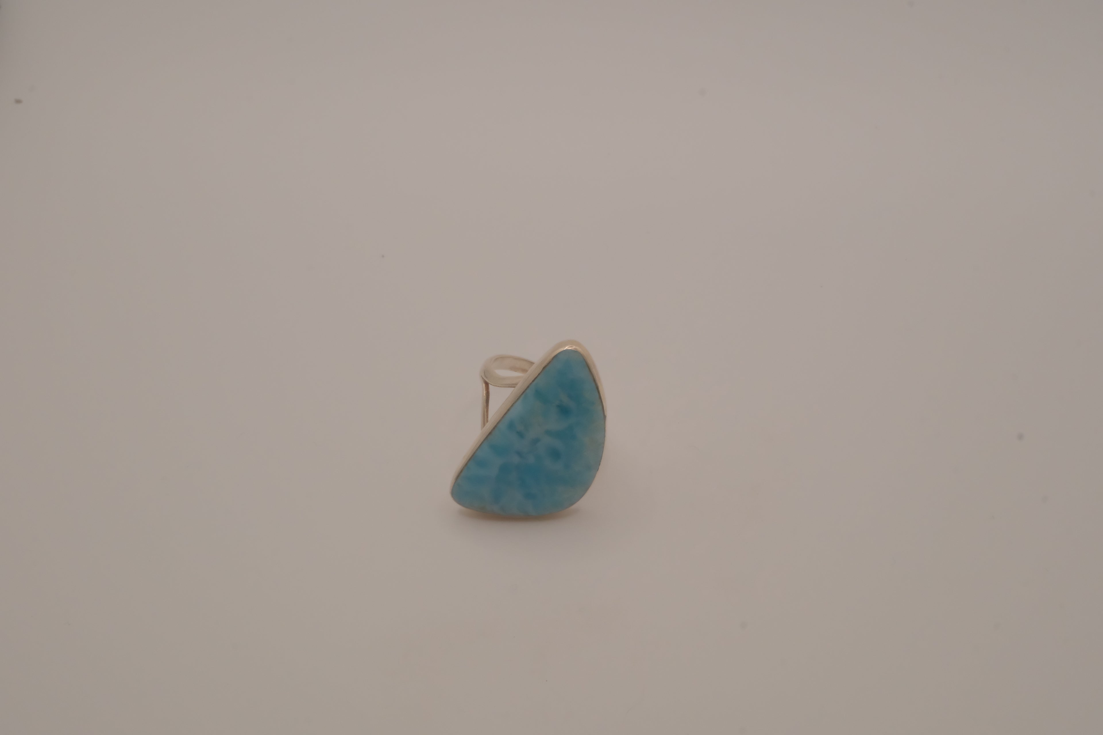 Sterling silver Large freeform Larimar ring