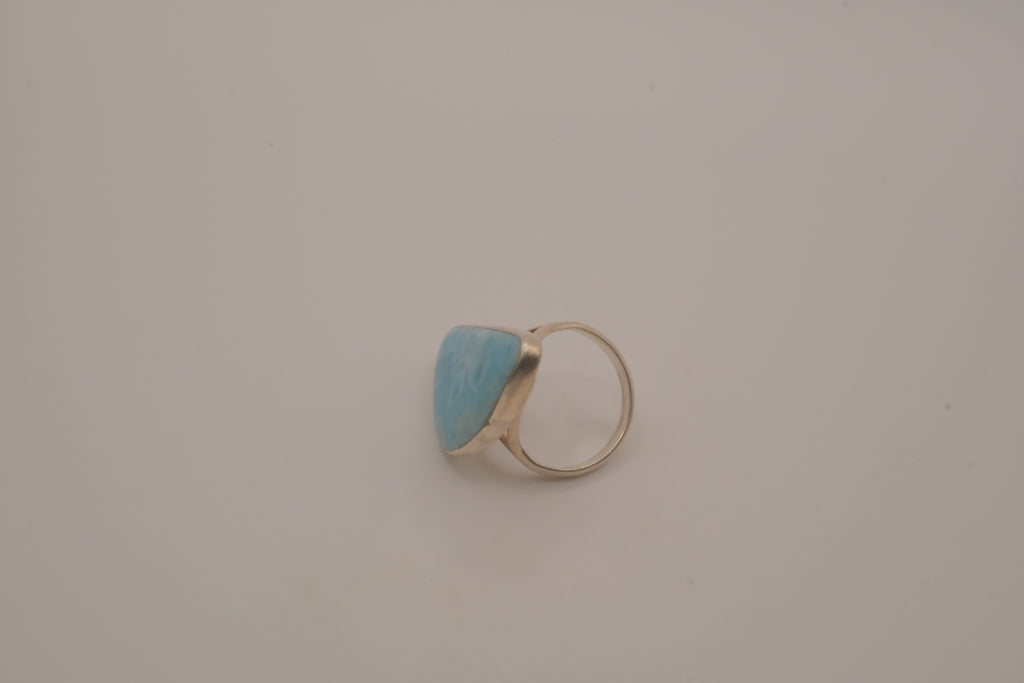 Sterling silver Large freeform Larimar ring