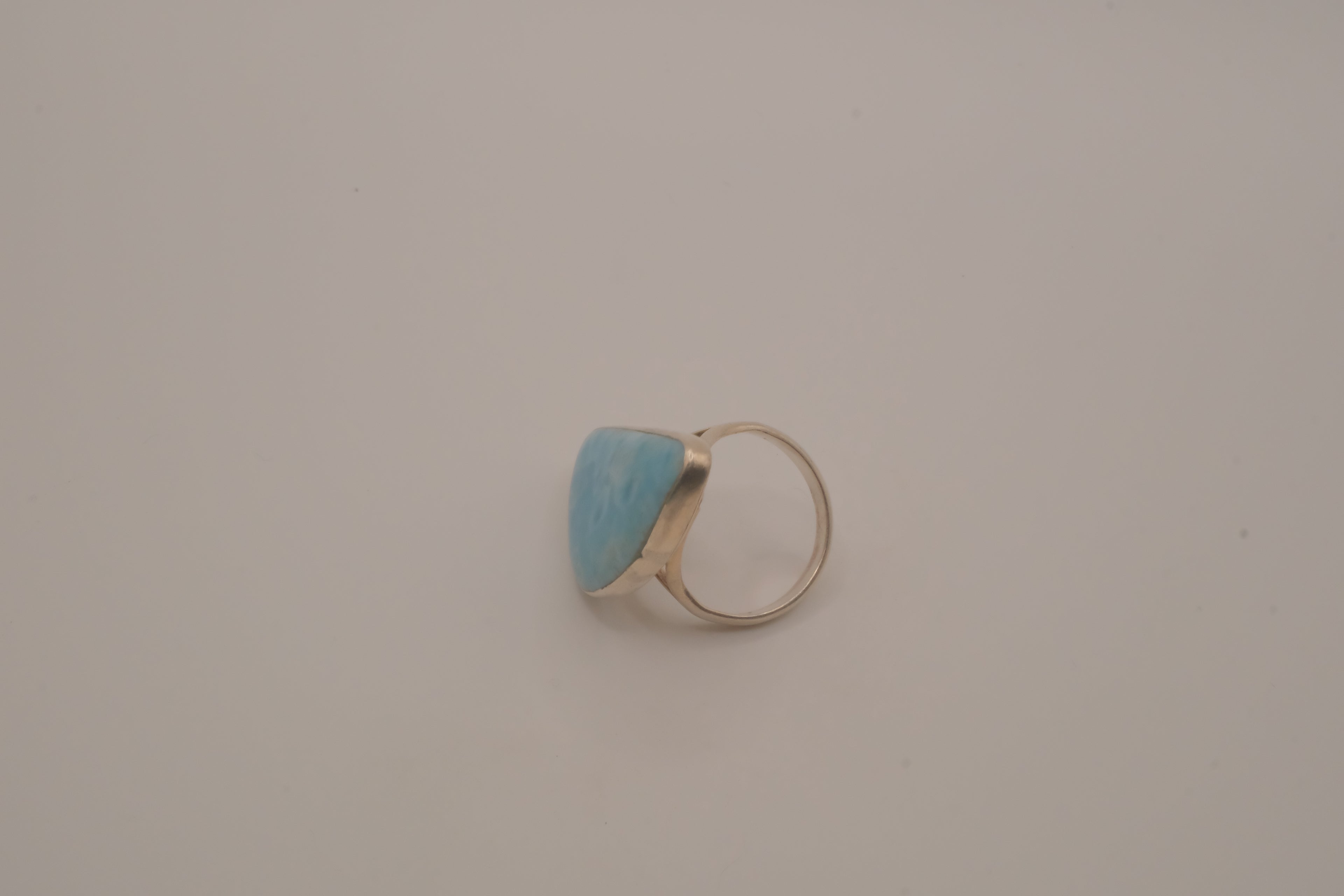 Sterling silver Large freeform Larimar ring
