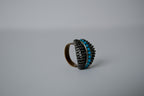 Vintage Zuni Sterling Silver Torquoise Needlepoint Ring