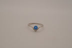 Dainty V-shape sterling silver ring with Opal stone