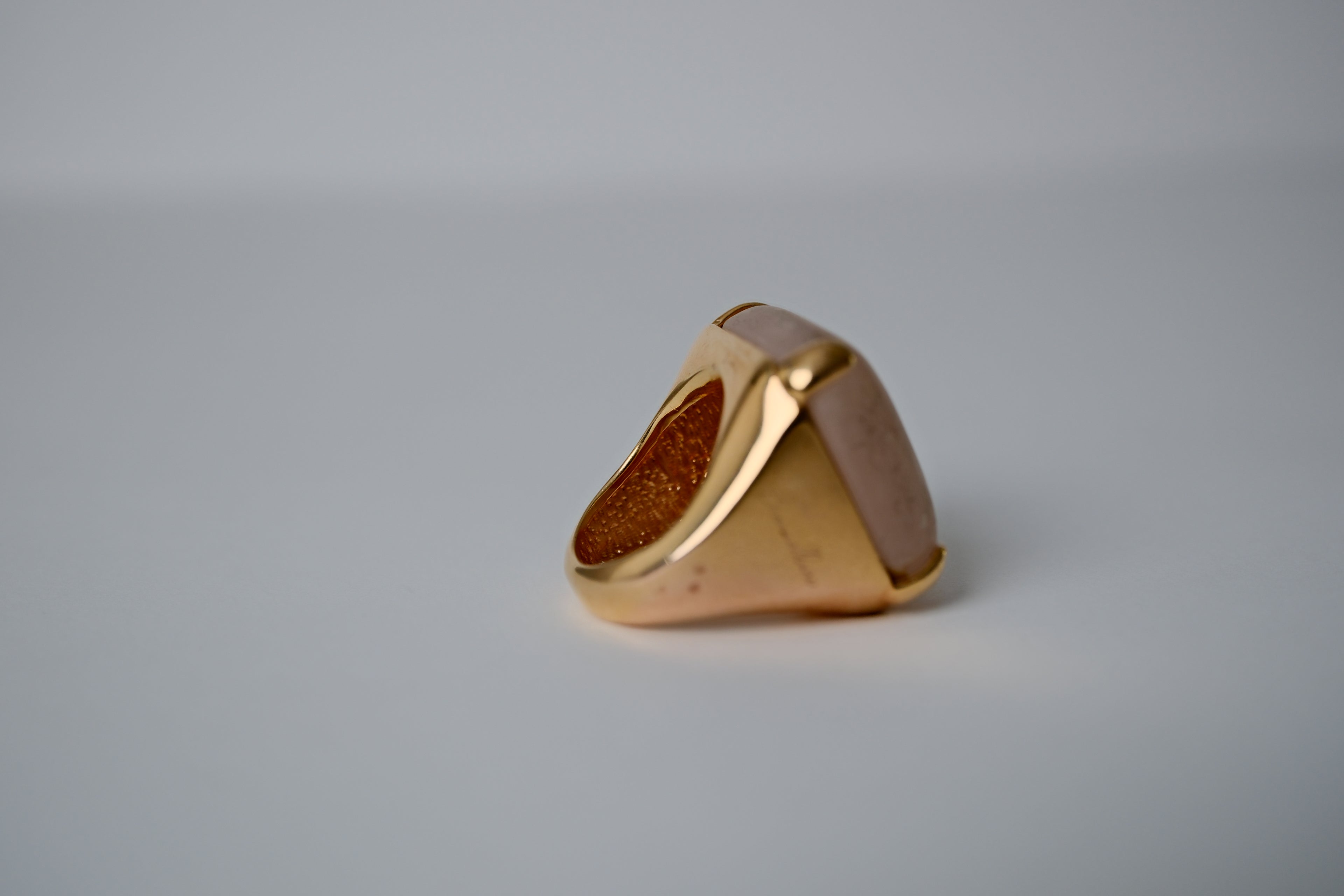 Vintage Rose Quartz Gold-tone Ring