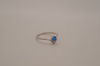 Dainty V-shape sterling silver ring with Opal stone