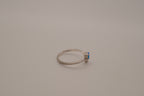 Dainty V-shape sterling silver ring with Opal stone