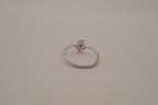 Dainty V-shape sterling silver ring with Opal stone