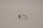 Dainty V-shape sterling silver ring with Opal stone