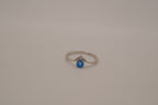 Dainty V-shape sterling silver ring with Opal stone