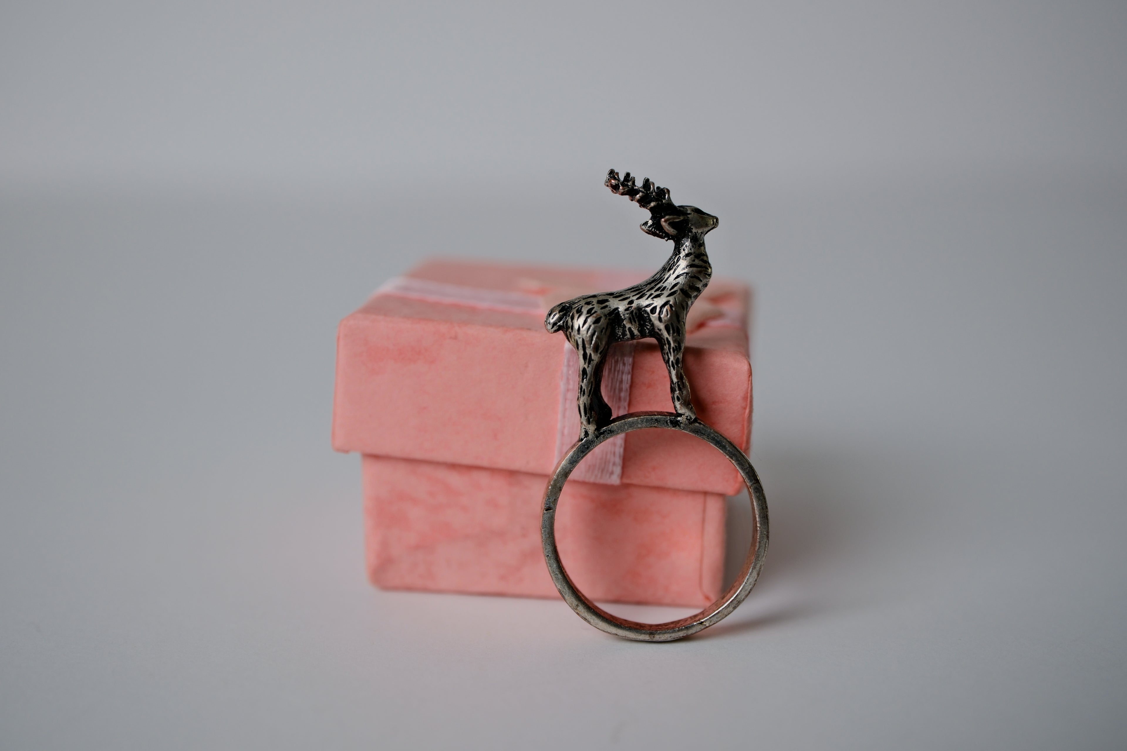 Vintage Artisan Sterling Silver Deer Ring&nbsp;