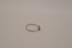 Dainty V-shape sterling silver ring with Opal stone