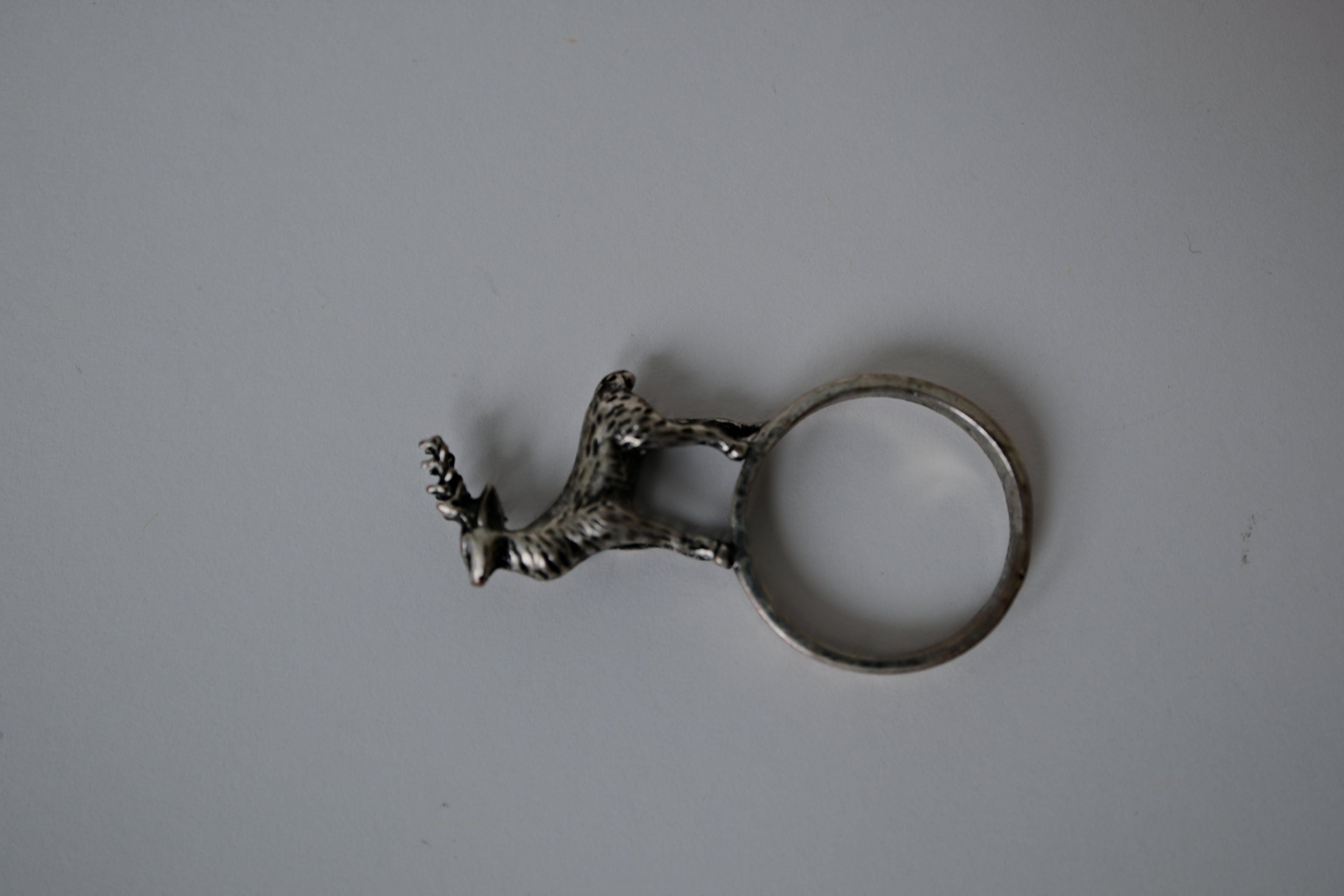 Vintage Artisan Sterling Silver Deer Ring&nbsp;