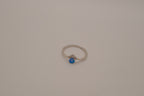 Dainty V-shape sterling silver ring with Opal stone