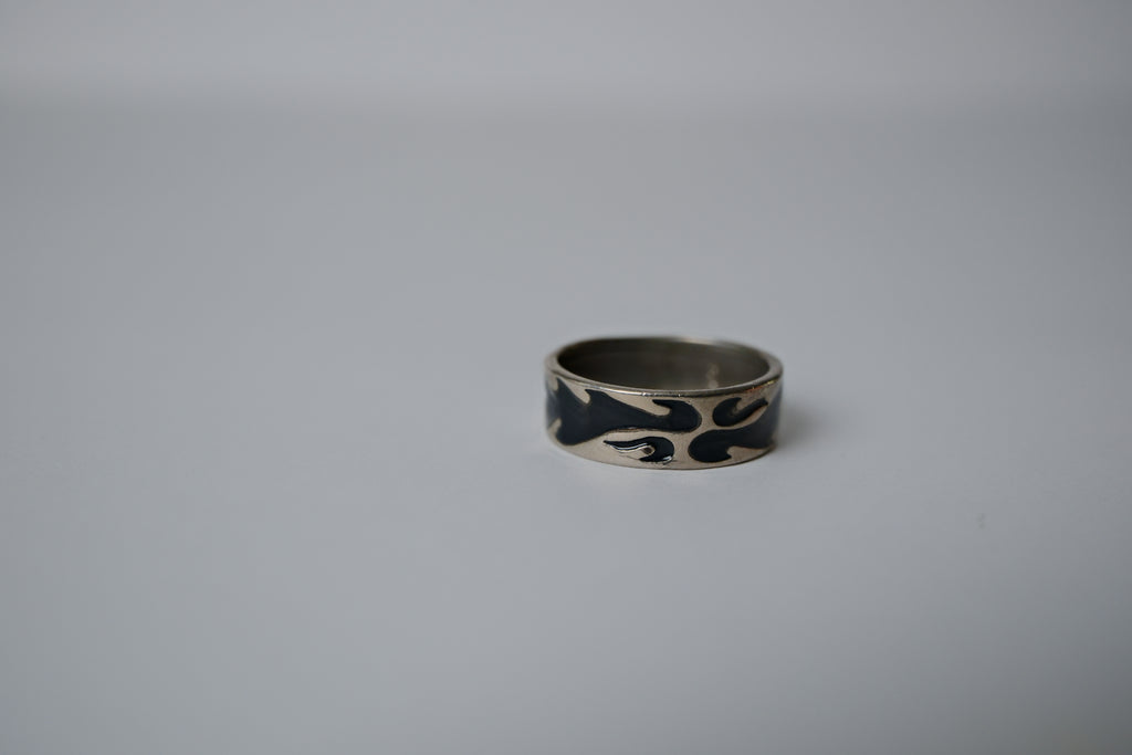 Fire Pattern Sterling Silver Ring