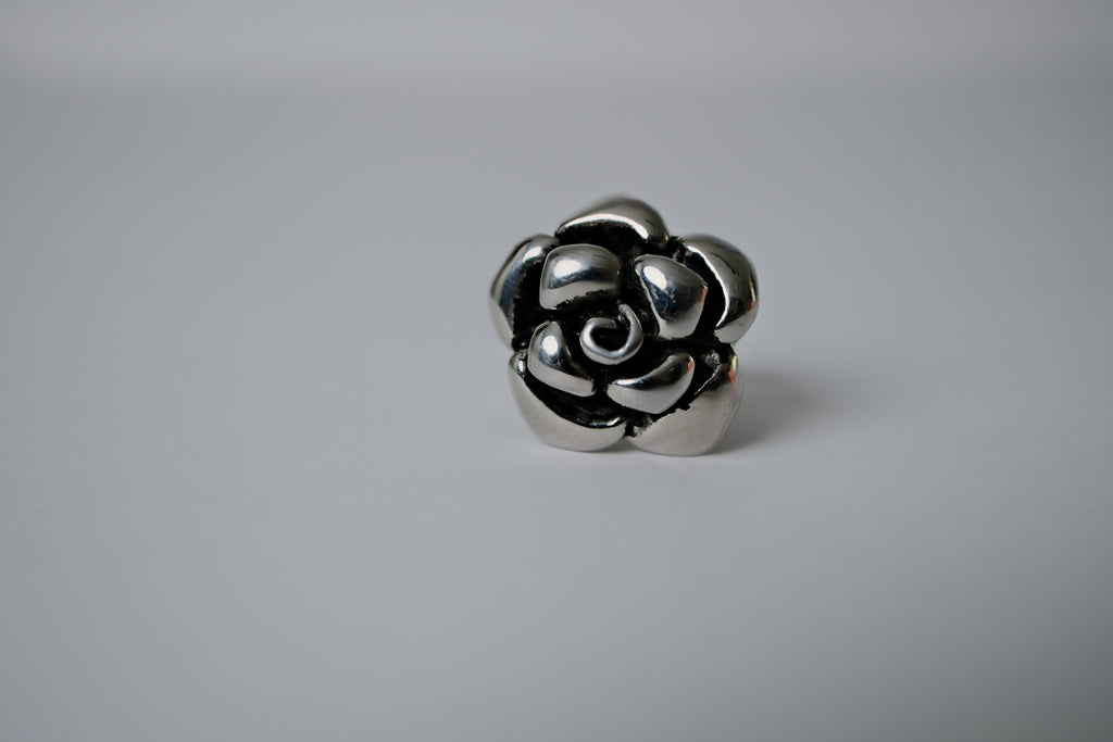 Vintage Sterling Silver Rose Statement Ring&nbsp;
