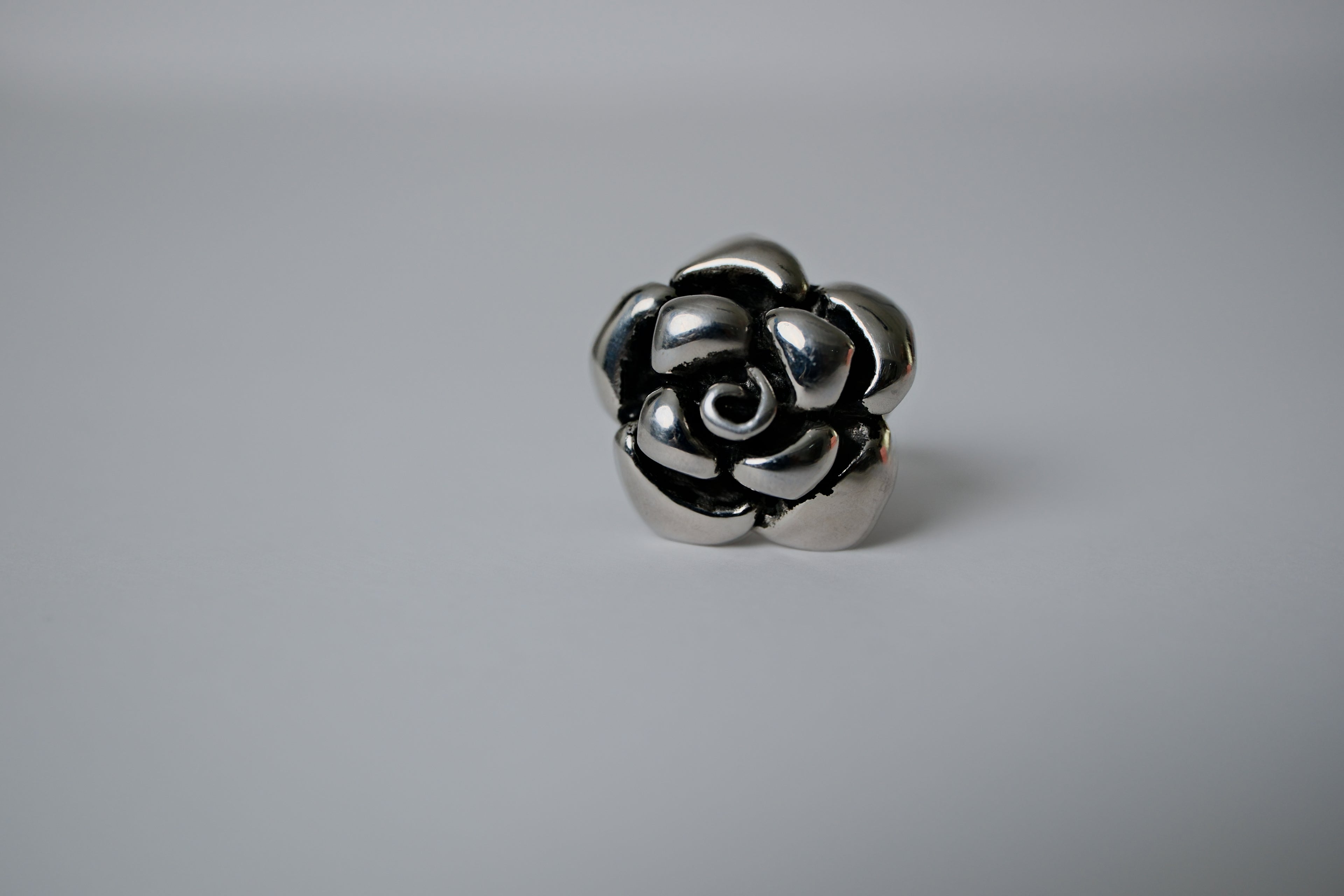 Vintage Sterling Silver Rose Statement Ring&nbsp;