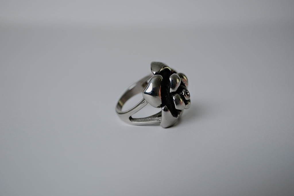 Vintage Sterling Silver Rose Statement Ring&nbsp;