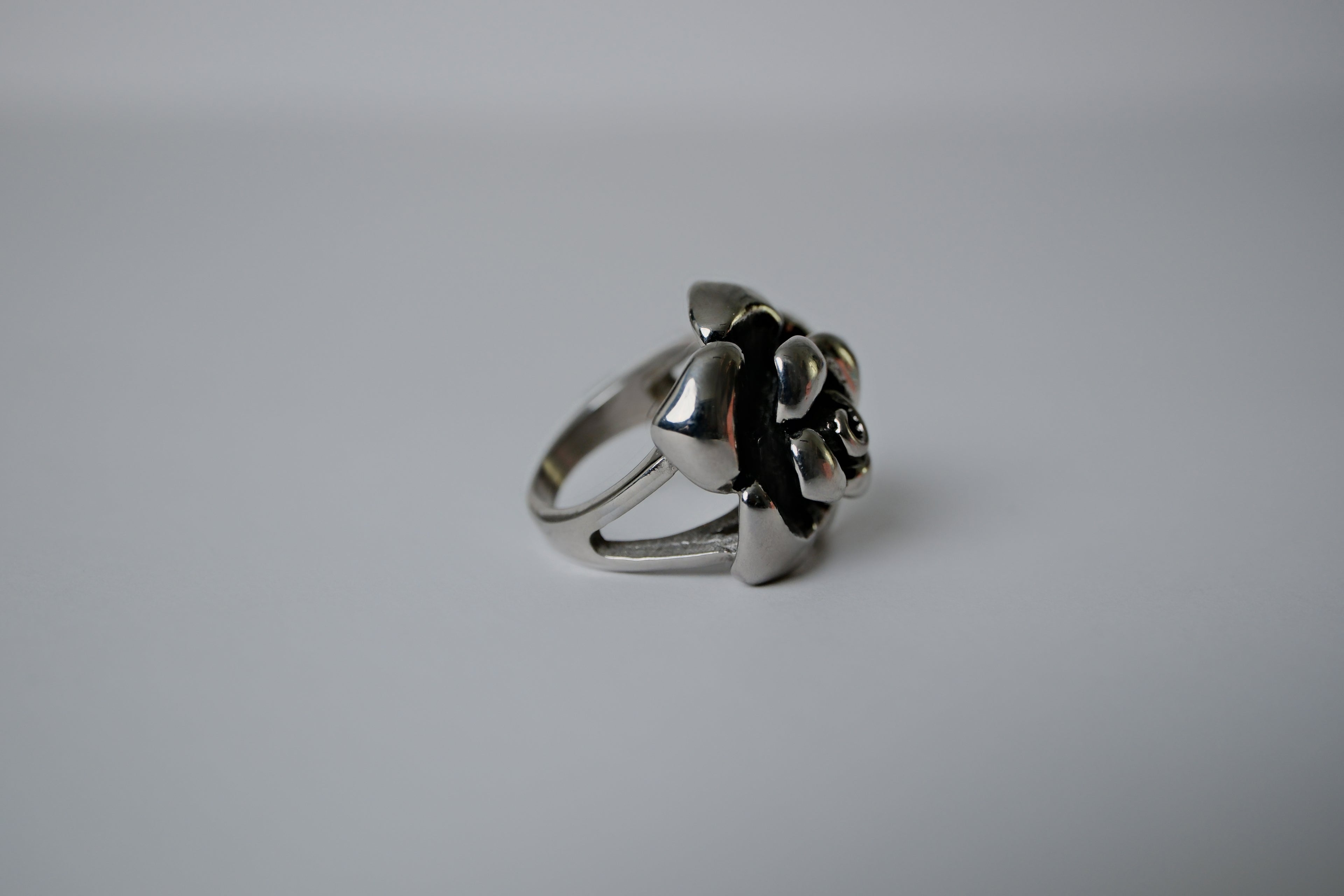 Vintage Sterling Silver Rose Statement Ring&nbsp;