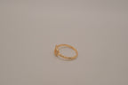 Gold-plated 925 sterling silver geometric open rectangle halo ring