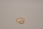 Gold-plated 925 sterling silver geometric open rectangle halo ring