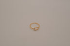 Gold-plated 925 sterling silver geometric open rectangle halo ring