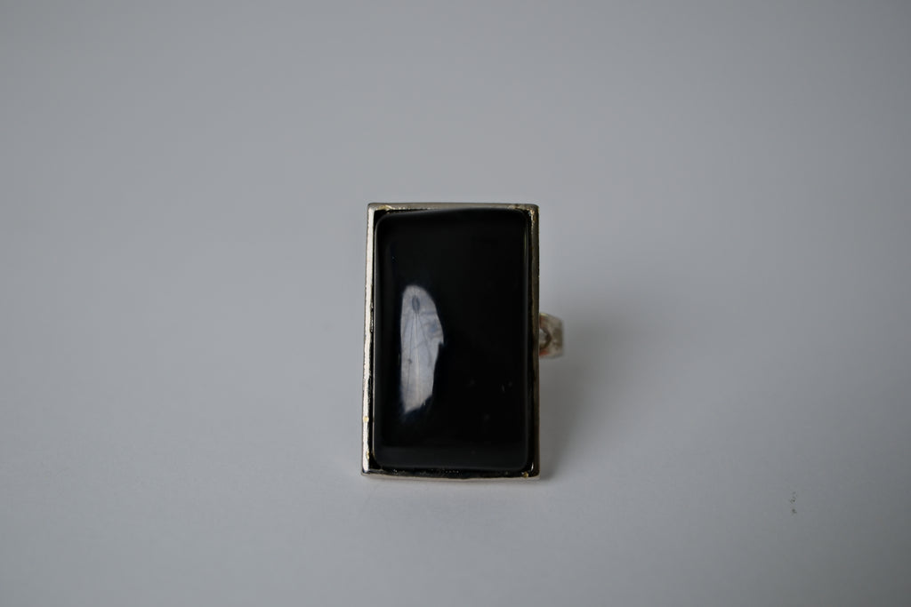 Vintage Sterling Silver Black Onyx Ring&nbsp;