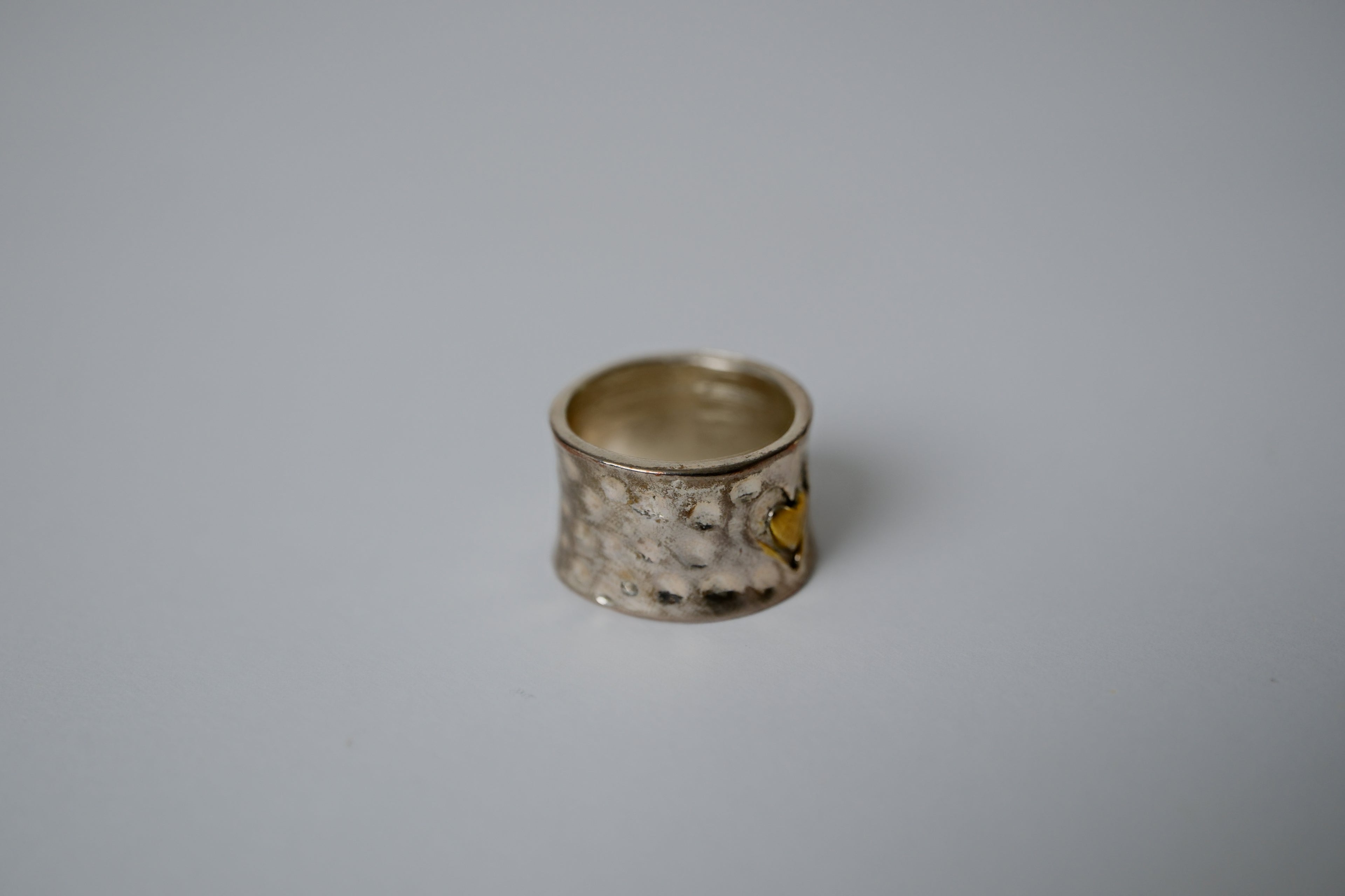 Vintage Hammered Sterling Silver Heart Ring&nbsp;  925 Sterling Silver