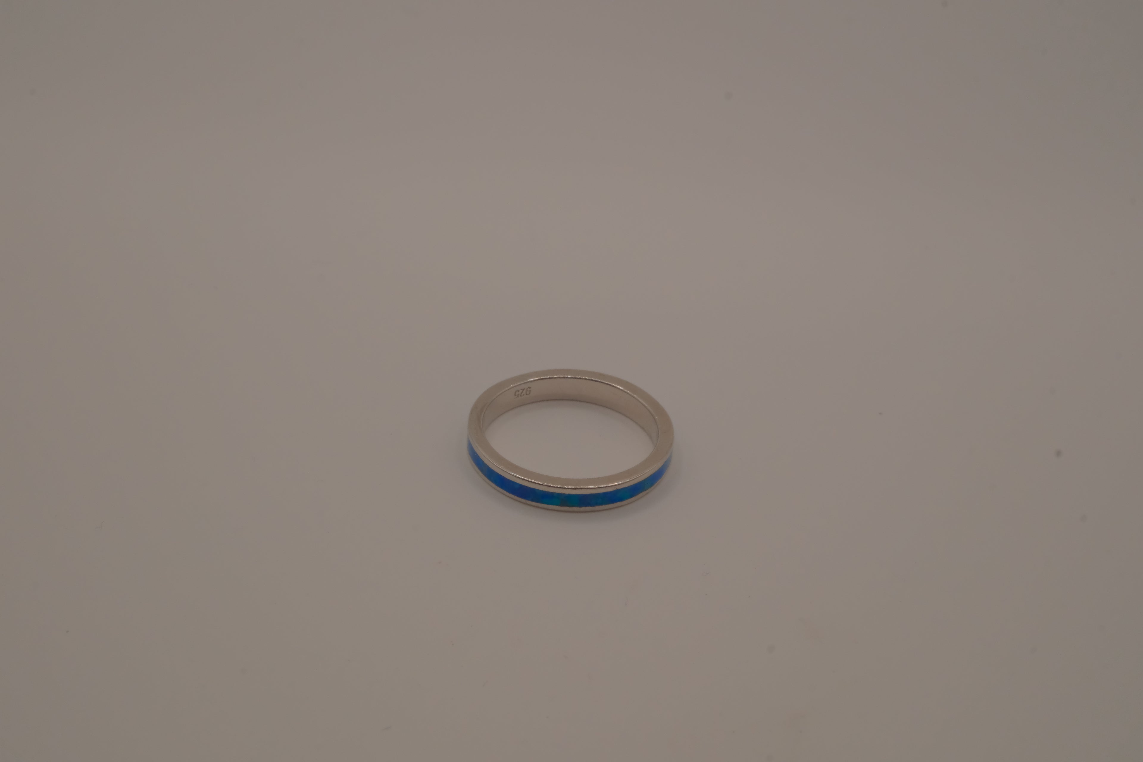 Blue Fire Opal Inlay Full Eternity Band Ring