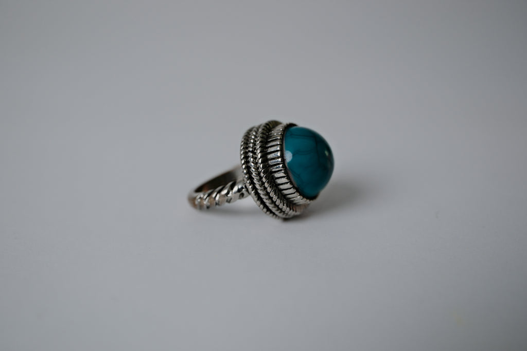 Vintage Silver Turquoise Statement Ring