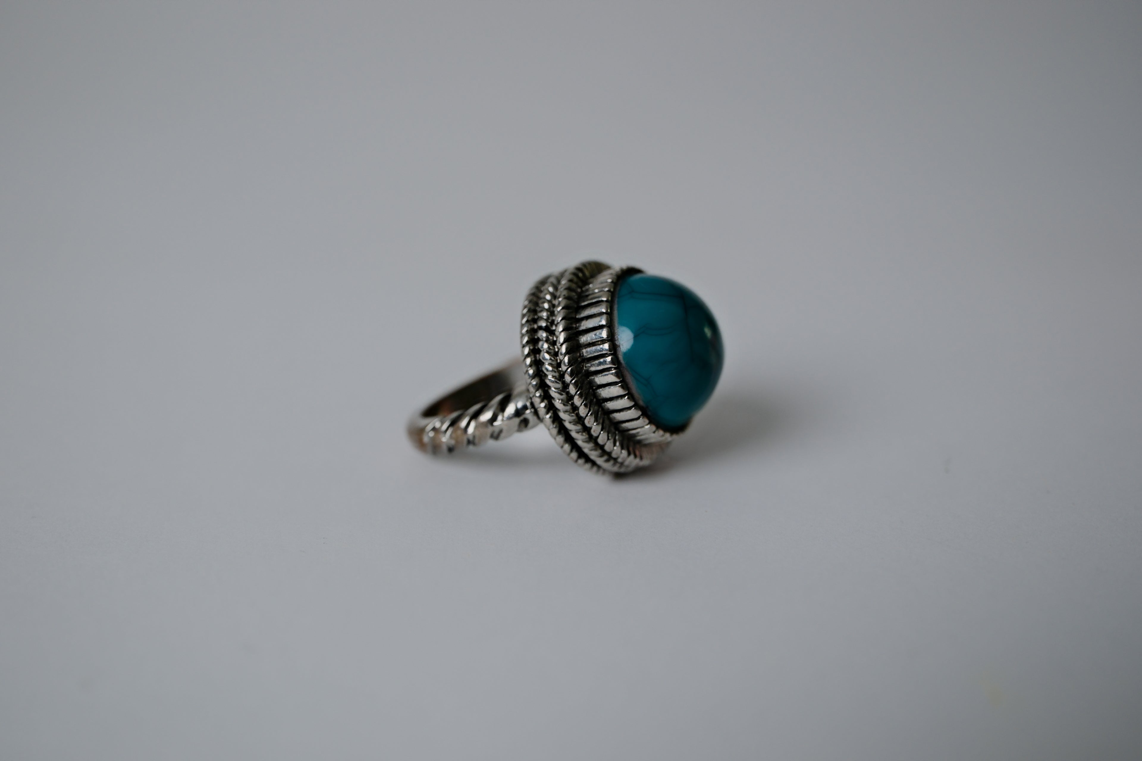 Vintage Silver Turquoise Statement Ring