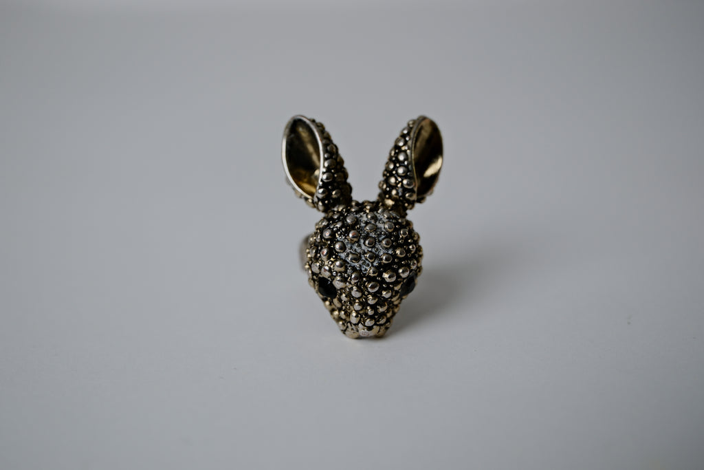 Vintage Silver Bunny with Rhinestones Ring&nbsp;