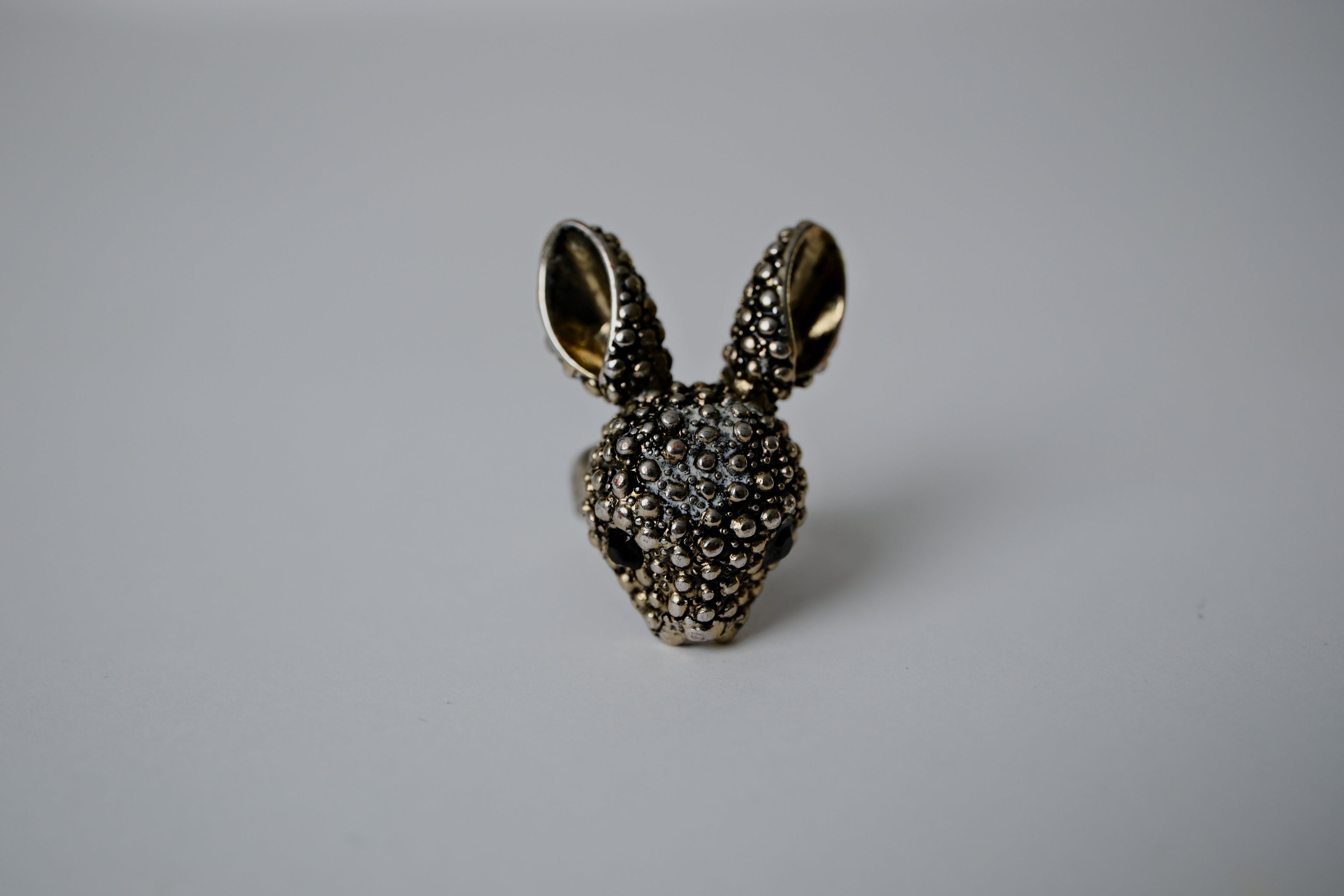 Vintage Silver Bunny with Rhinestones Ring&nbsp;