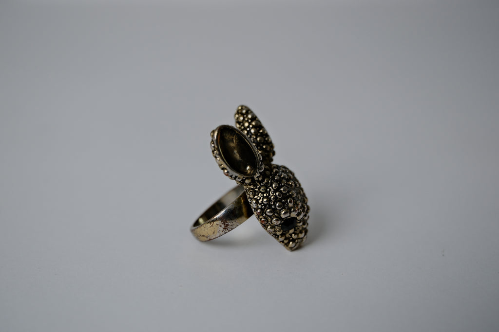 Vintage Silver Bunny with Rhinestones Ring&nbsp;
