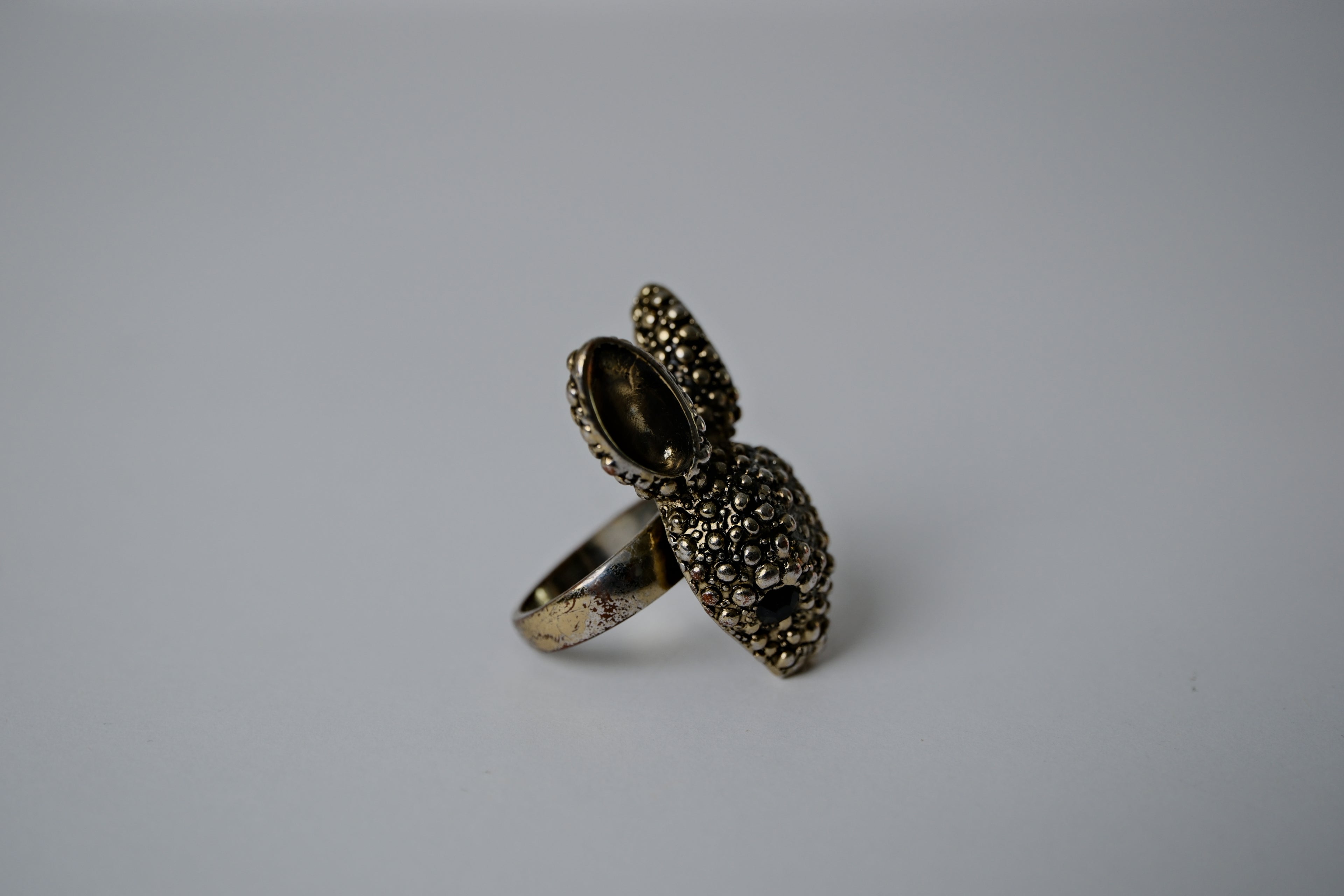 Vintage Silver Bunny with Rhinestones Ring&nbsp;