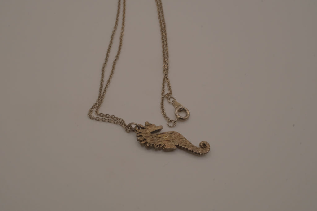 Brass Seahorse pendant necklace