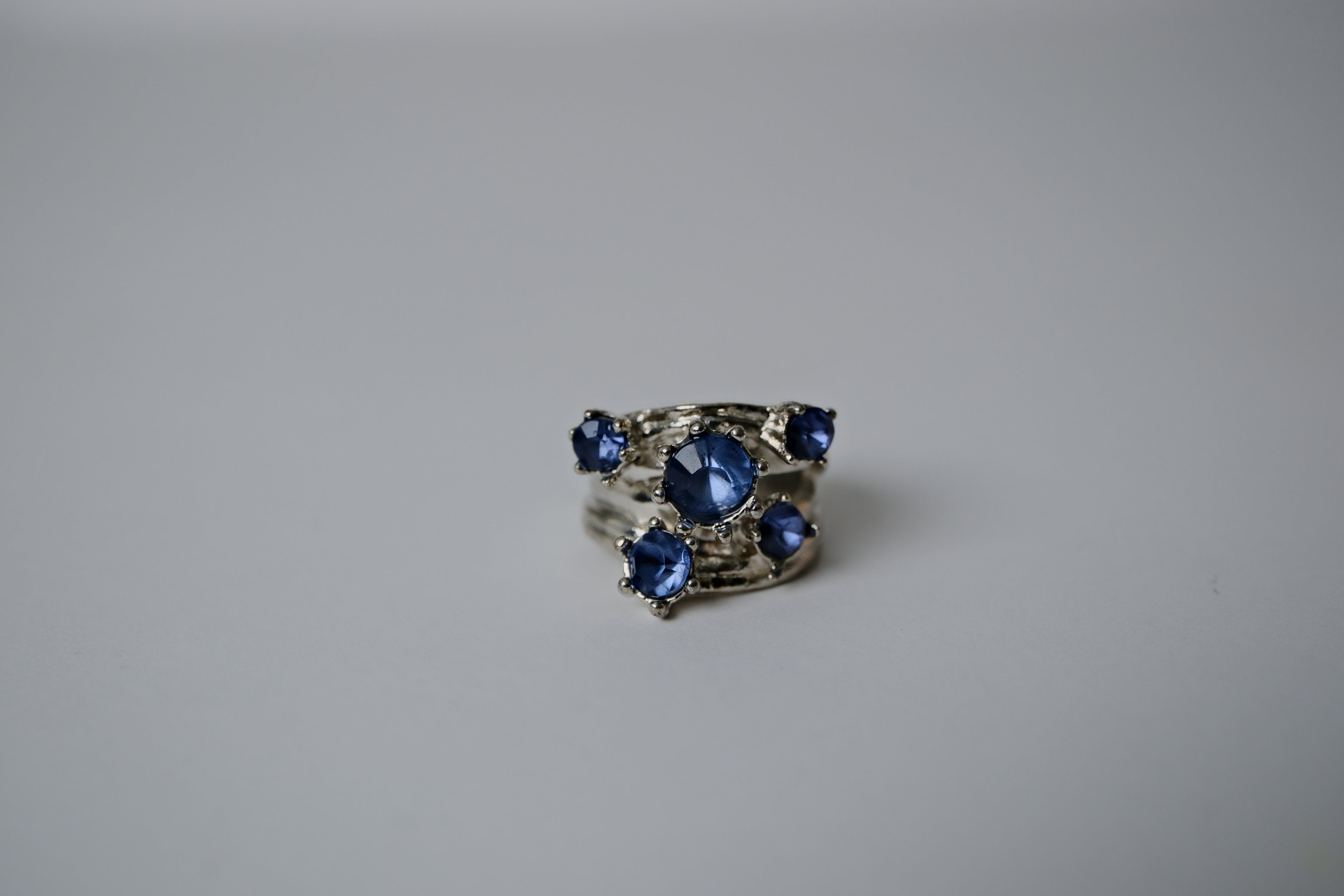 Vintage Sterling Silver Blue Sapphire Ring