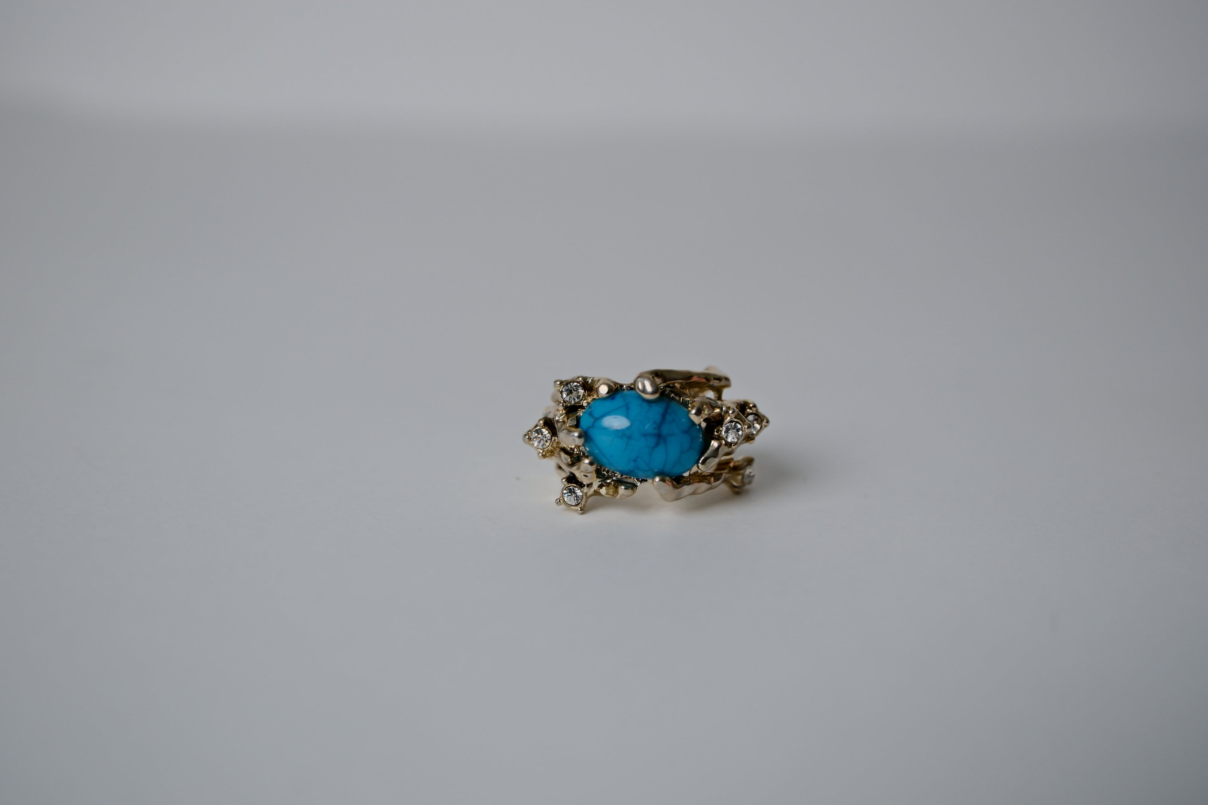 Vintage Gold Turquoise Cocktail Ring