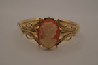 Vintage gold cameo bangle bracelet
