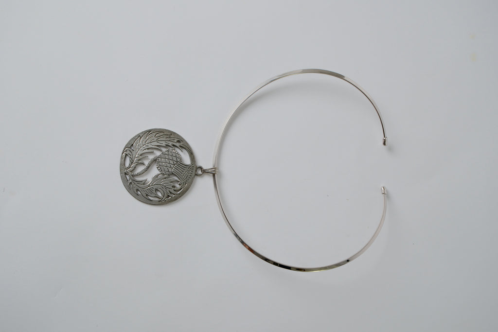 Vintage Silver Statement Cuff Necklace