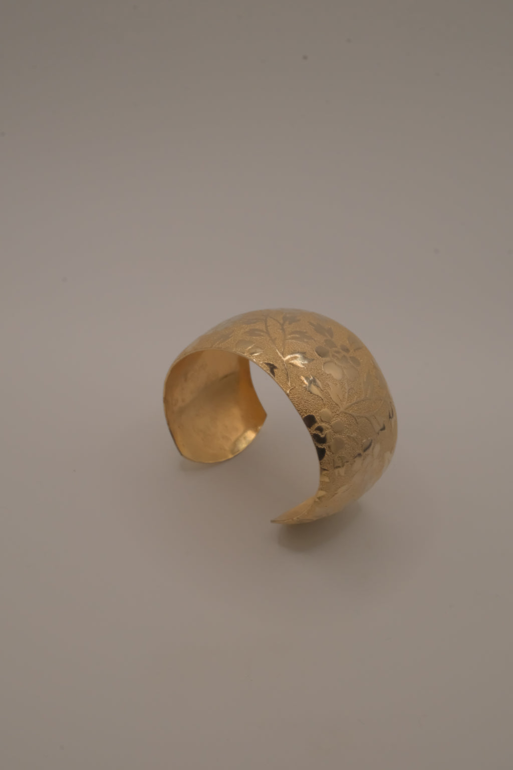 Vintage gold-toned floral engraved cuff bracelet