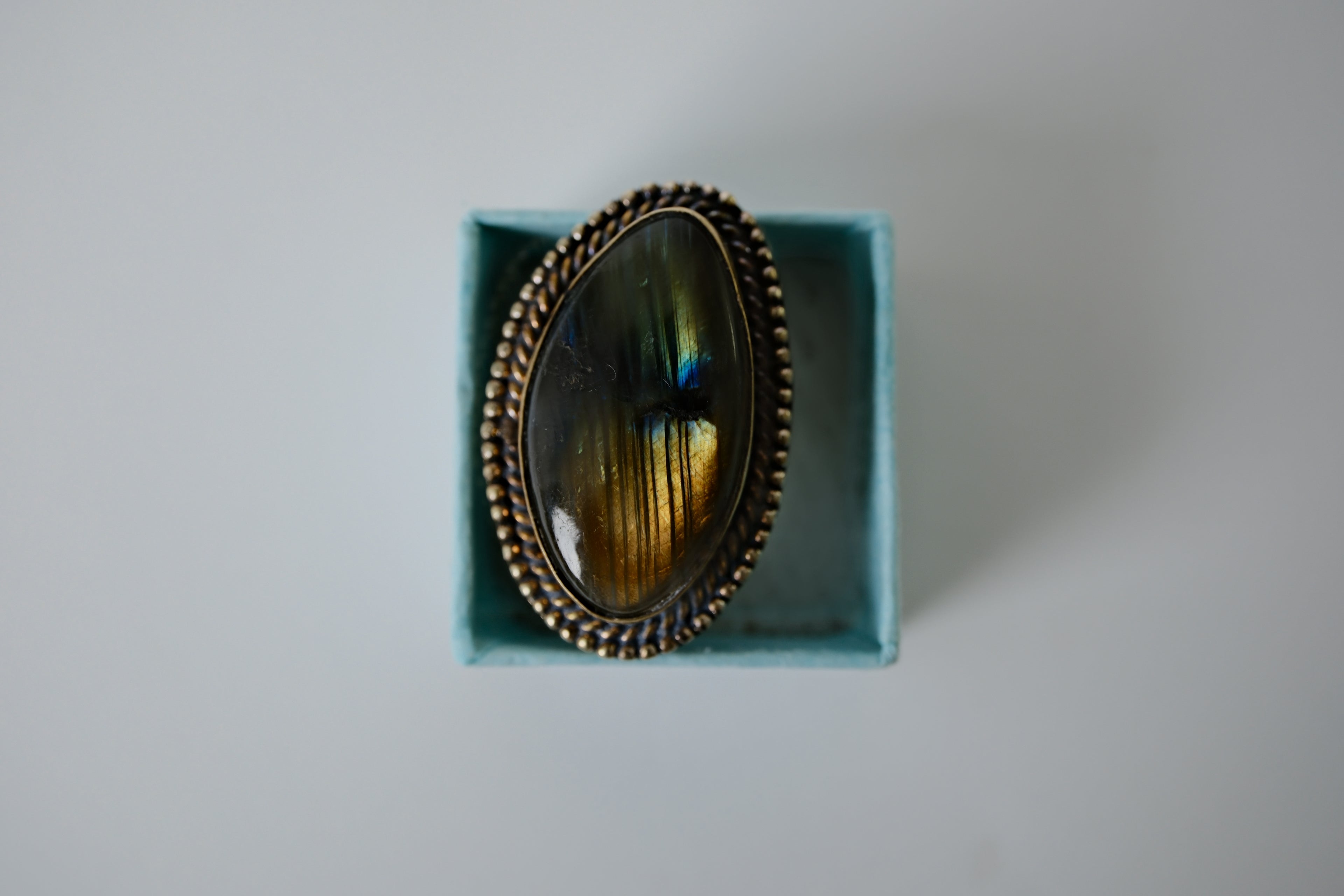 Vintage Chunky Labradorite Ring